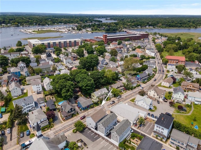 1 Nobert St Unit 1, Warren, RI 02885 - aerial overview of property's location with a nearby body of water and nearby suburban area