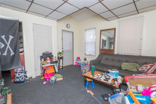 game room featuring carpet