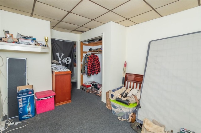 carpeted bedroom featuring a closet