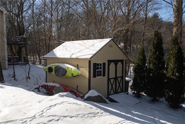 view of snow covered structure