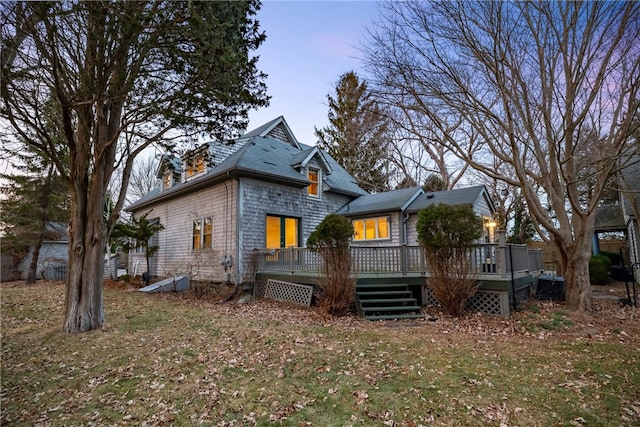 view of front facade featuring a deck