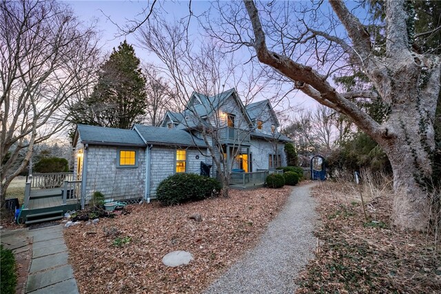 view of front of home featuring a deck