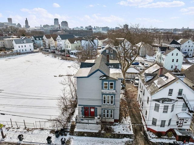 view of snowy aerial view