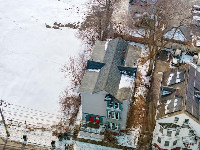 view of snowy aerial view