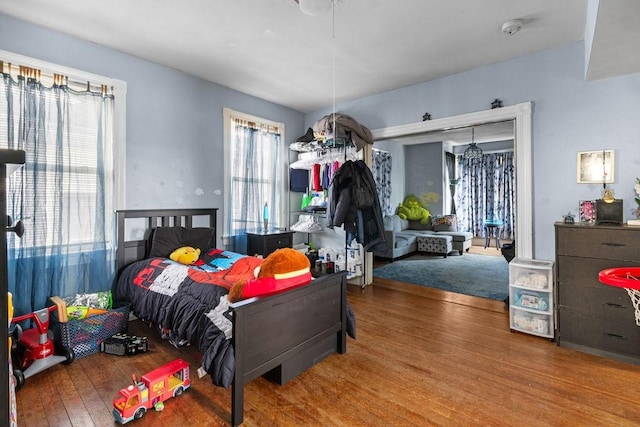 bedroom featuring hardwood / wood-style floors