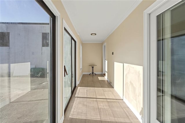 corridor with ornamental molding