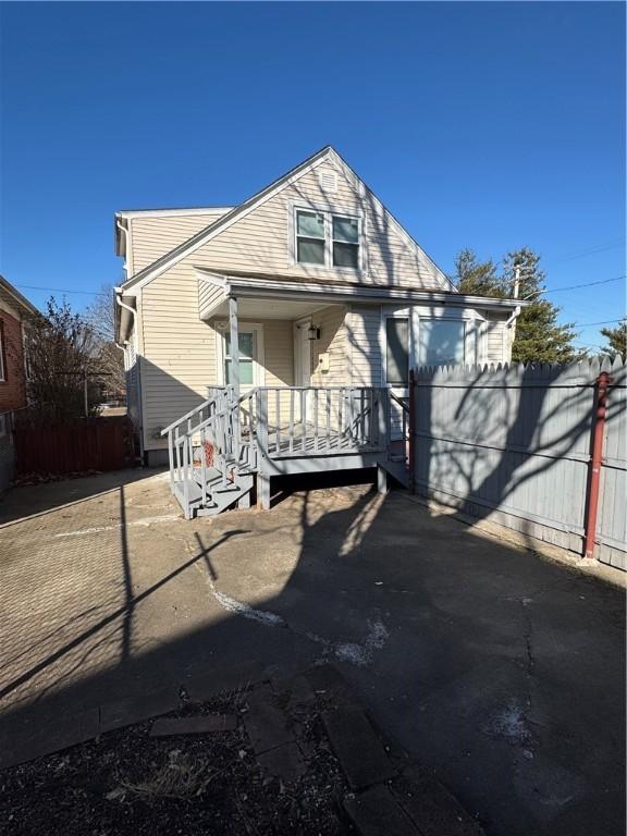 view of front of home with a patio