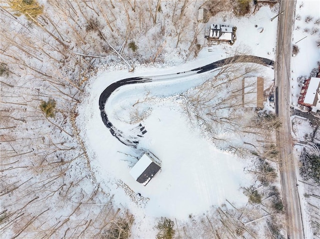 view of snowy aerial view