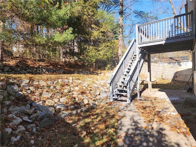 view of yard featuring a deck