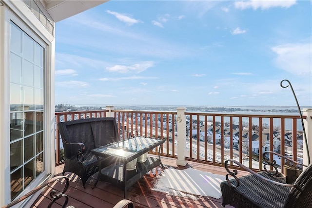 balcony with a water view