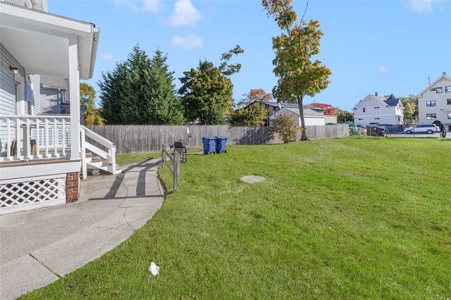 view of yard with a patio area