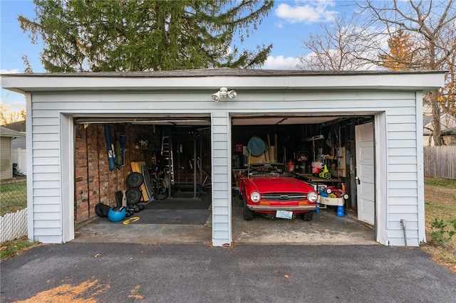 view of garage