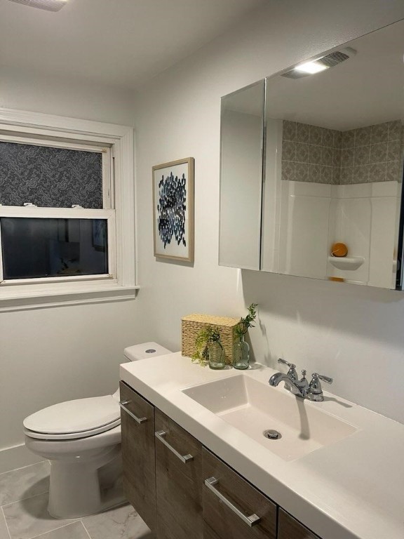 bathroom with vanity and toilet