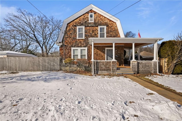 view of front of home with a porch