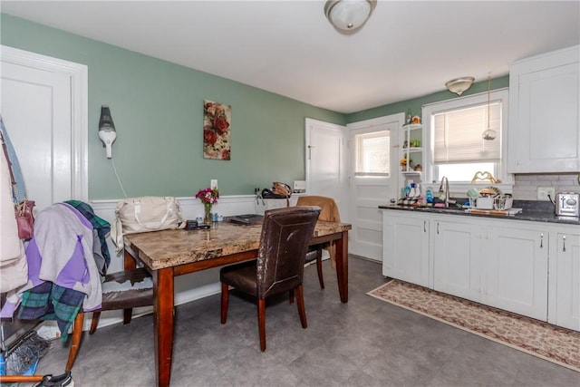 dining room with sink