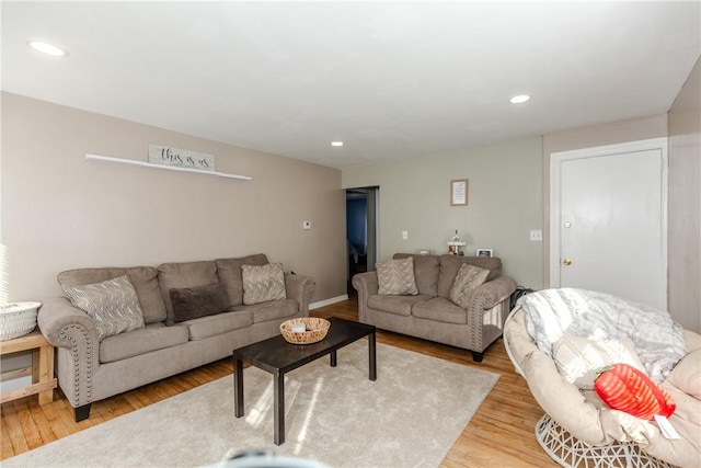 living room featuring light hardwood / wood-style flooring