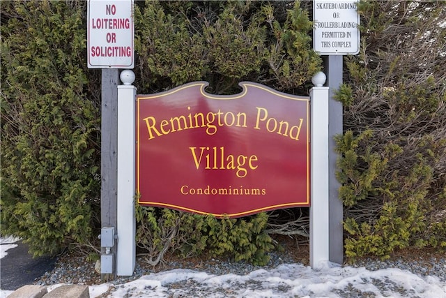 view of community sign