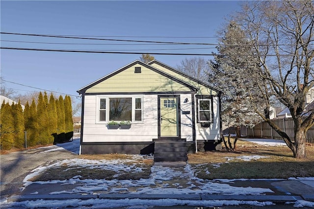 view of bungalow-style home