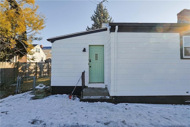 view of snow covered structure