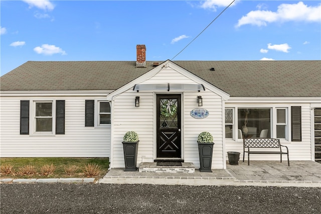 view of front of home with a patio