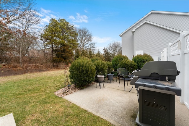 view of yard with a patio area