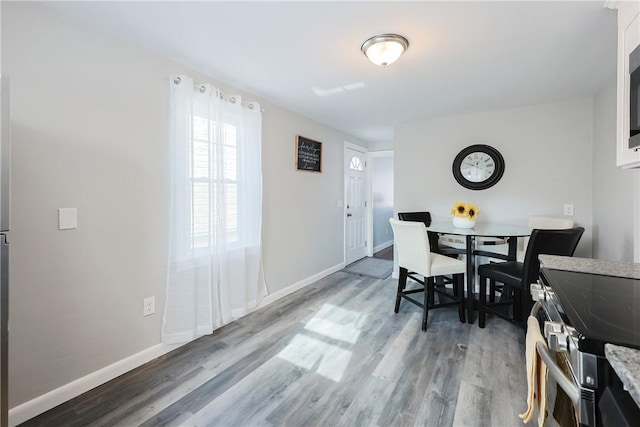 dining room with light hardwood / wood-style floors