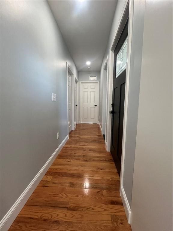 hall featuring hardwood / wood-style flooring