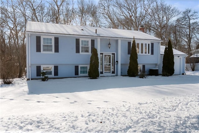 raised ranch with central AC unit