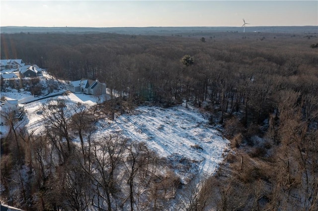 view of aerial view at dusk