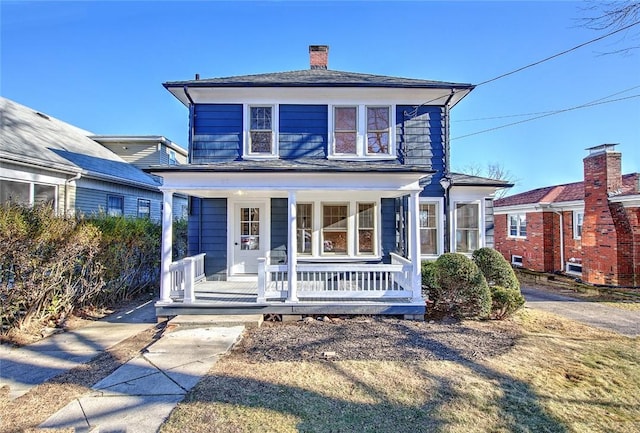 front facade with covered porch