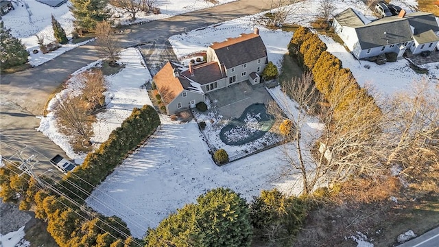 view of snowy aerial view