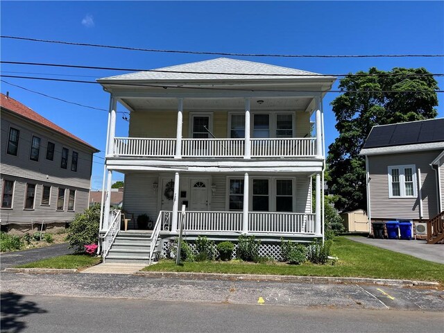 6 David St, East Providence, RI 02916 - view of front facade featuring a porch and a balcony