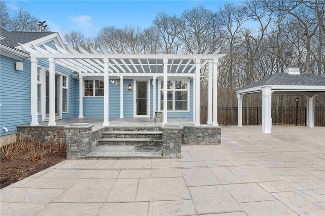 view of patio with a gazebo