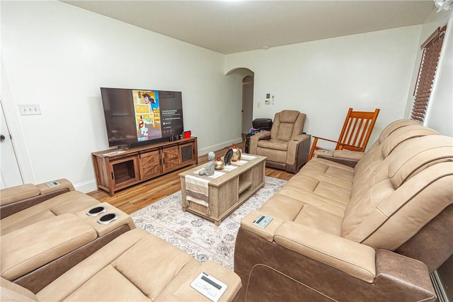 living room featuring hardwood / wood-style flooring