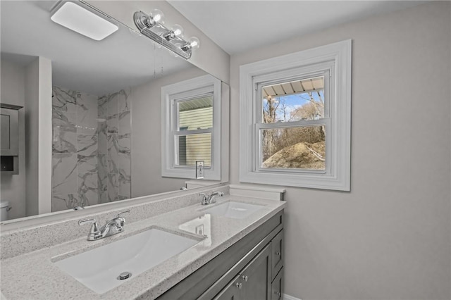 bathroom with vanity and toilet