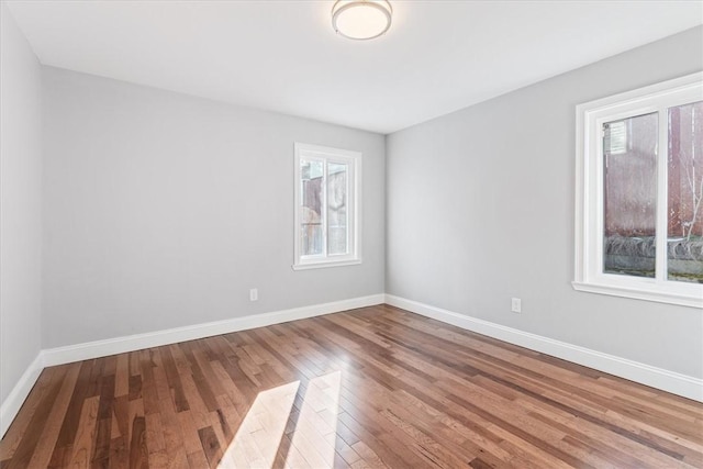 spare room with wood-type flooring