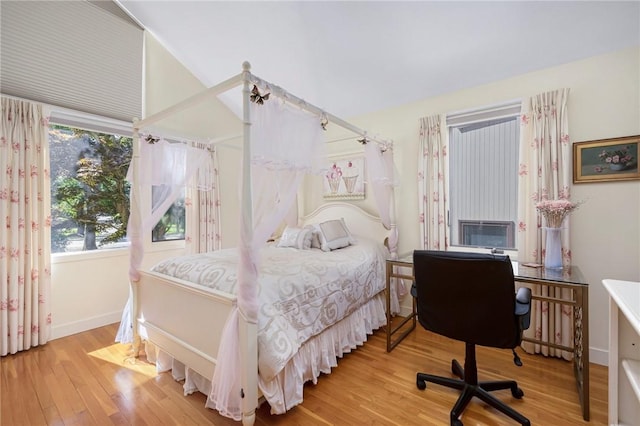 bedroom featuring light wood-type flooring