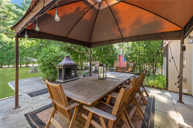 view of patio / terrace with a gazebo