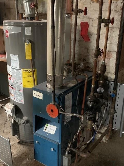 utility room with water heater