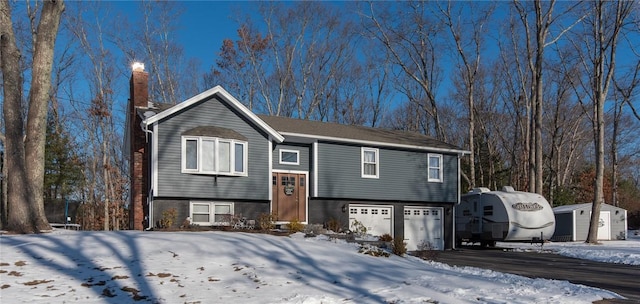 split foyer home with a garage