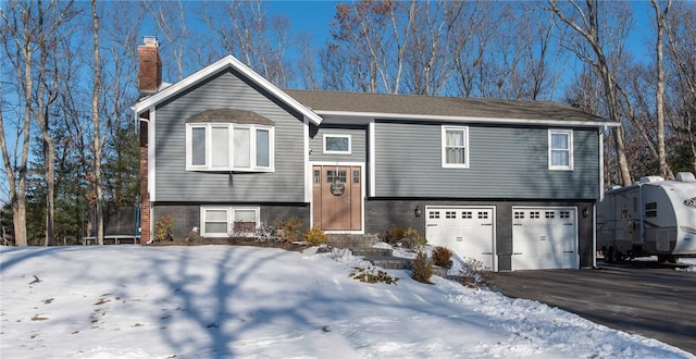 bi-level home with a garage