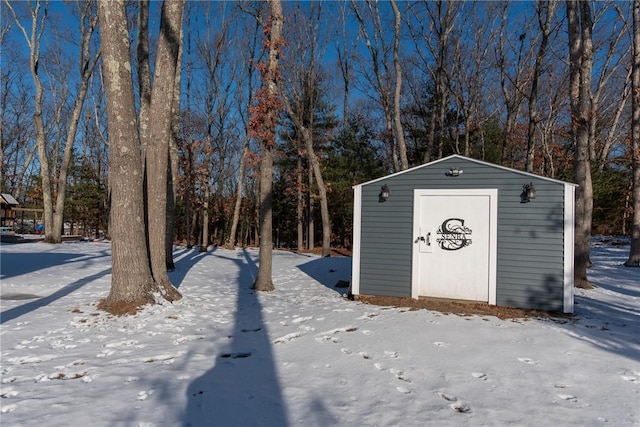 view of snow covered structure