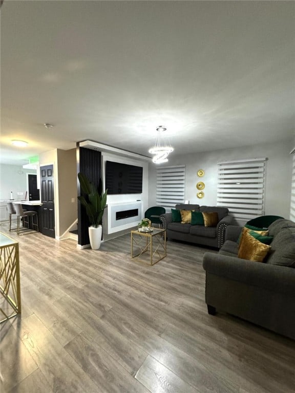 living room featuring hardwood / wood-style floors