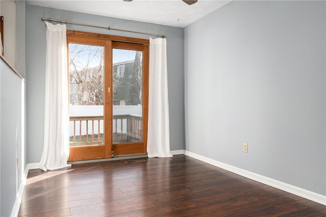 interior space featuring dark hardwood / wood-style flooring