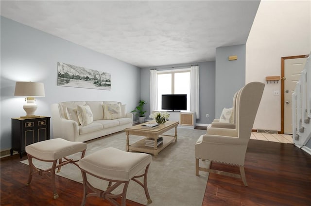 living room featuring hardwood / wood-style floors