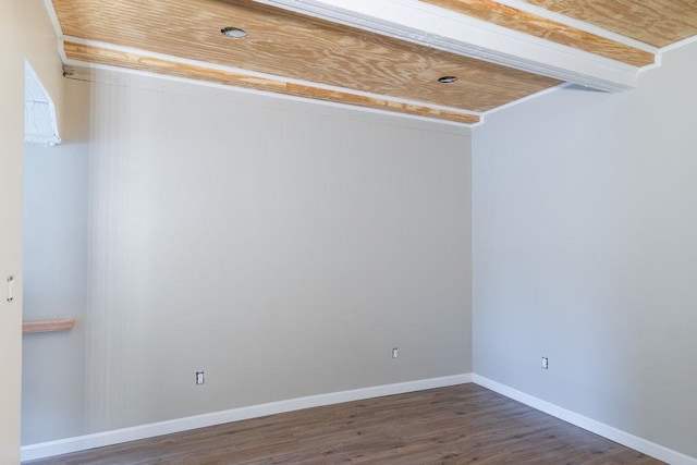 unfurnished room featuring dark wood-type flooring