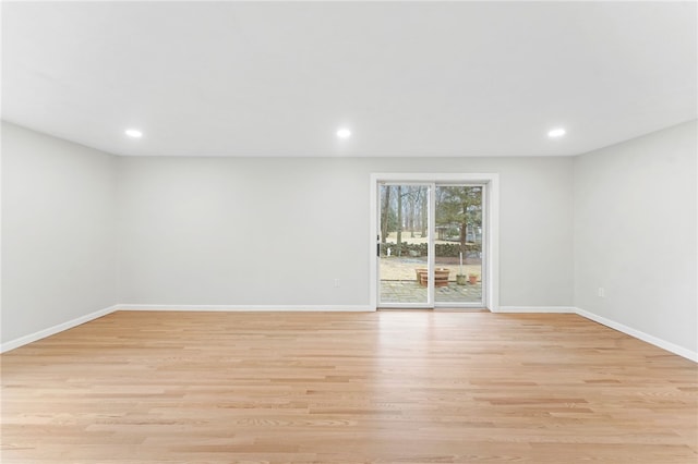 empty room featuring light wood-type flooring