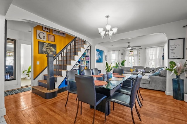 dining room featuring an inviting chandelier and hardwood / wood-style floors