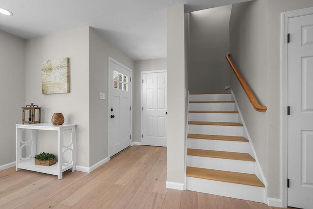 foyer featuring light hardwood / wood-style flooring