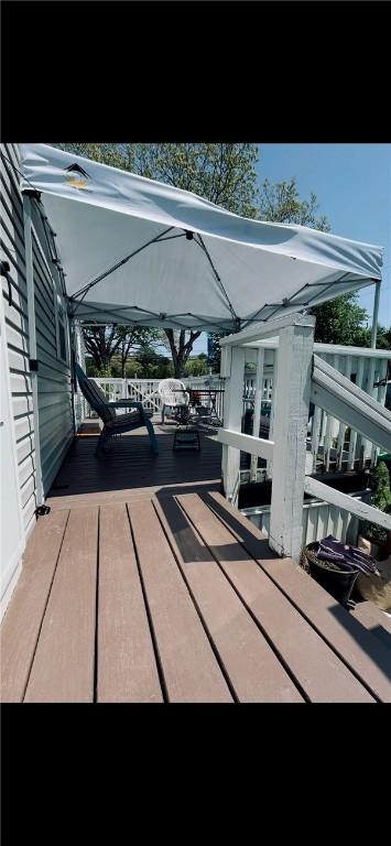 view of patio featuring a wooden deck